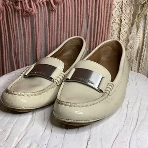 CALVIN KLEIN “Lisette” Cream Patent Loafer Flat Size 6